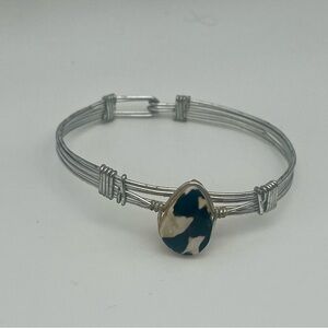 Wired Bracelet With Stone Pendant